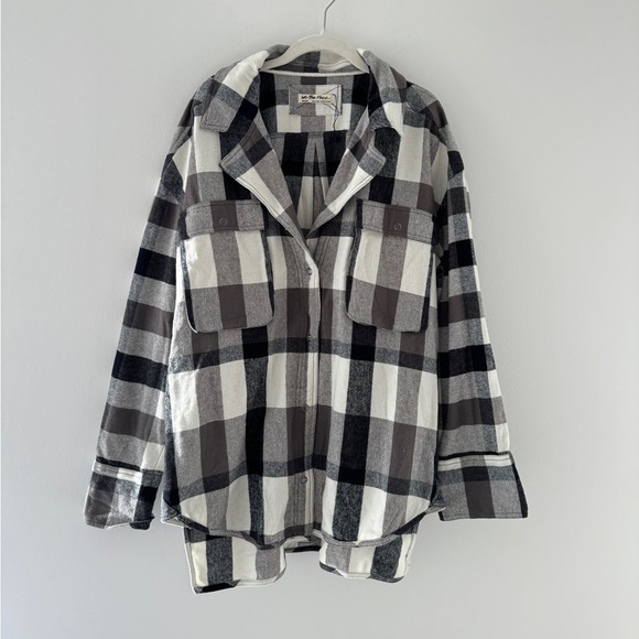 FREE PEOPLE Izzy Cargo Shirt in Black & Cream M - Picture 4 of 7